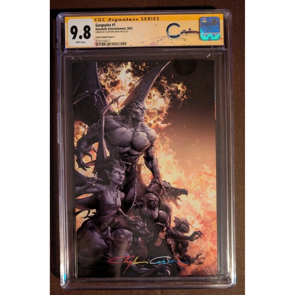Gargoyles #1 CGC 9.8 SS Clayton Crain Virgin Cover‎ C Rainbow Signature 2022